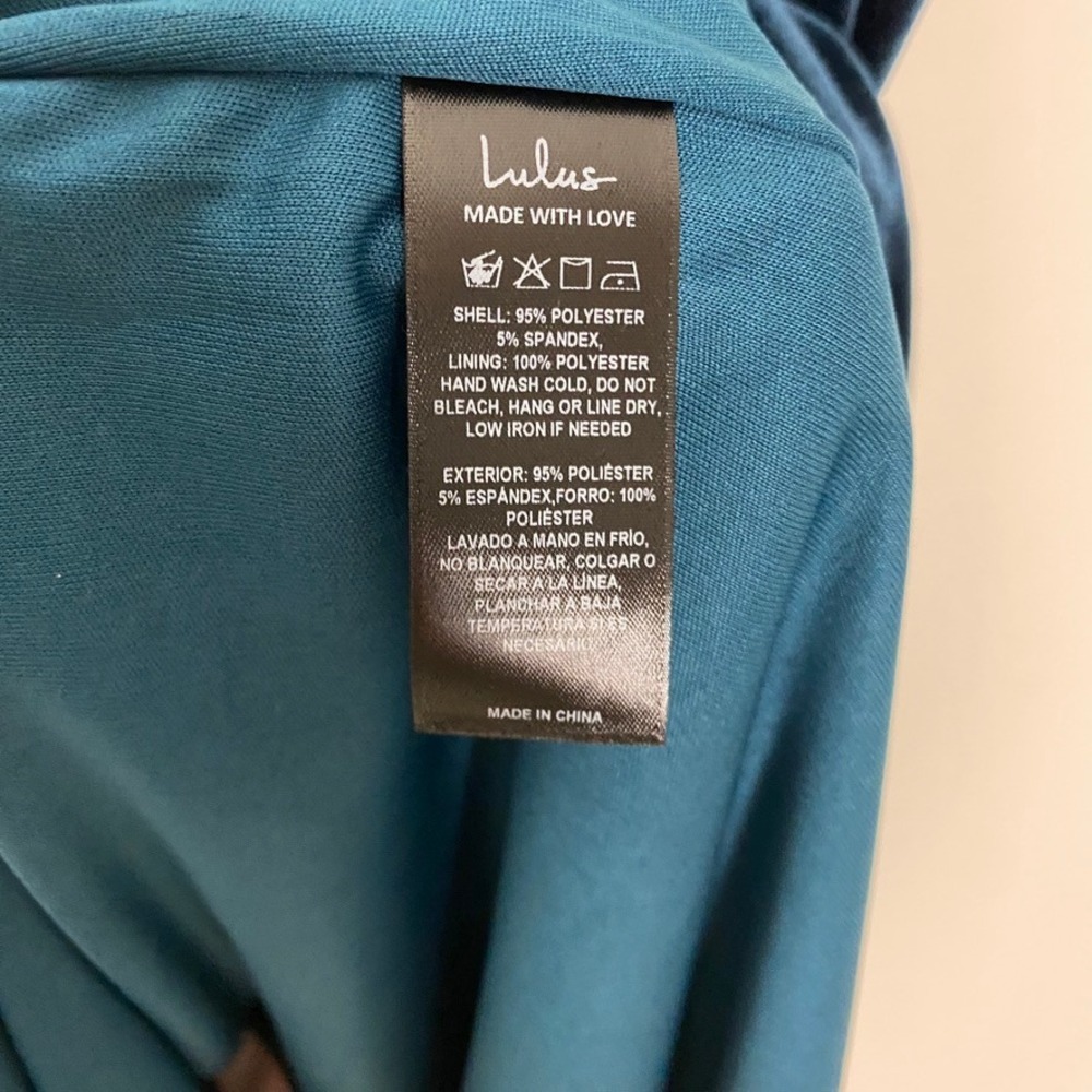 Lulus‎ Beautiful Evenings Dark Teal Velvet Twist Front Maxi Dress XL Formal Gown - Picture 6 of 13